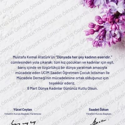 Kadınlar Günü Destek Kartı