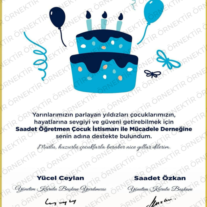 Doğum Günü Destek Kartı